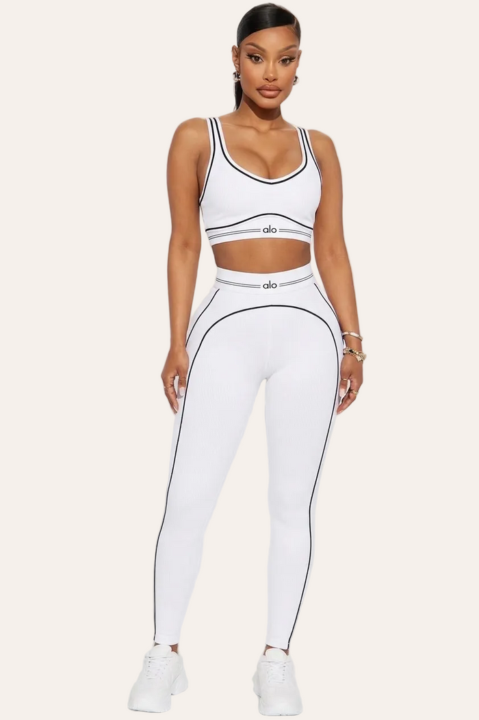 Ensemble Soutien-gorge de sport et Legging – Blanc