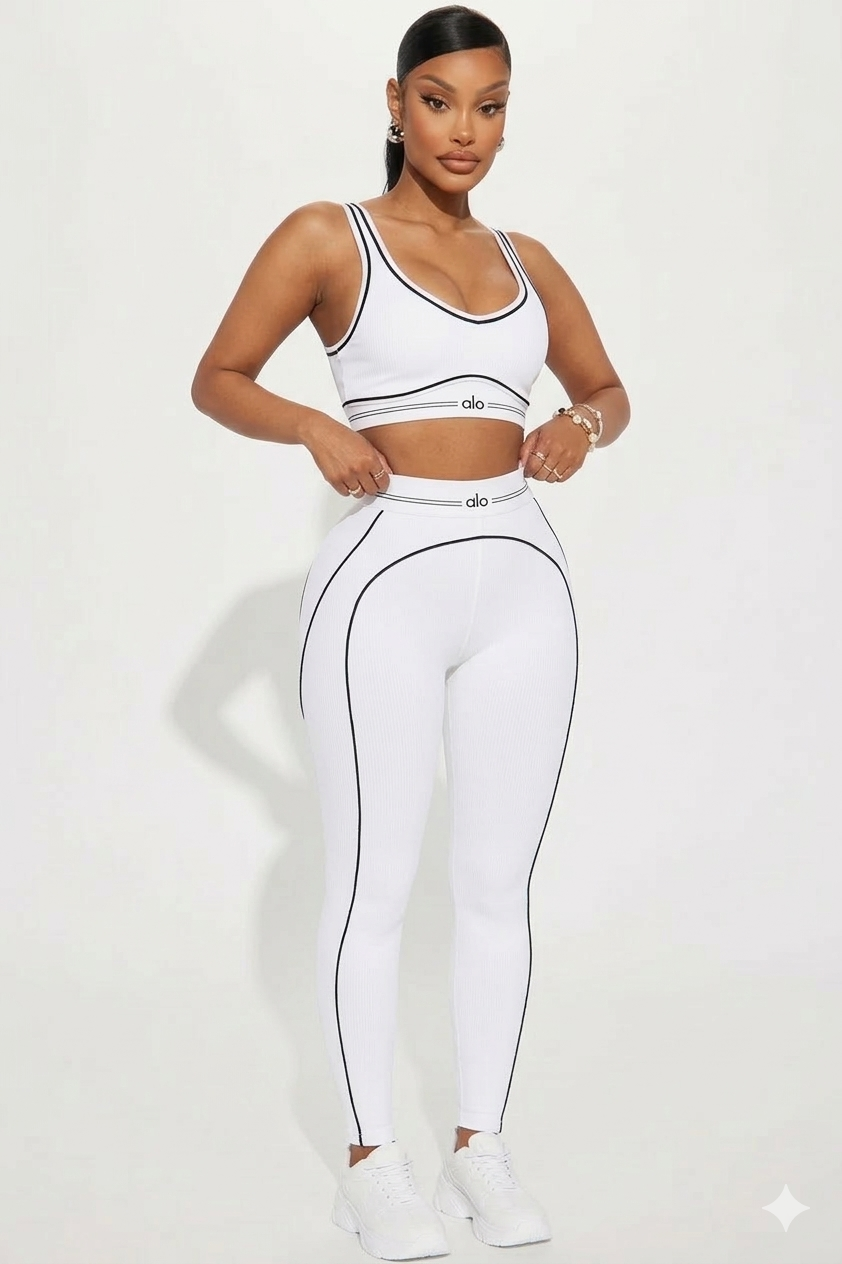Ensemble Soutien-gorge de sport et Legging – Blanc