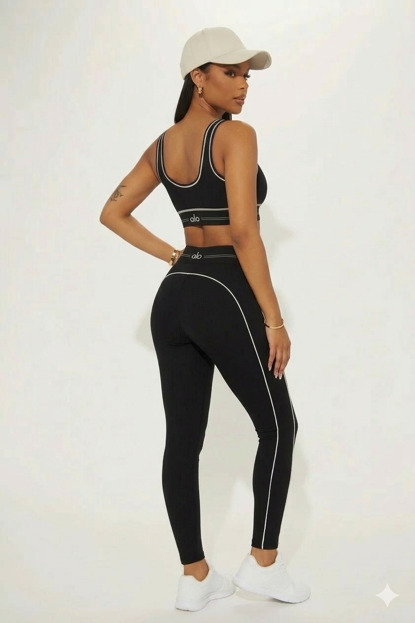 Ensemble de sport brassière et legging – Noir