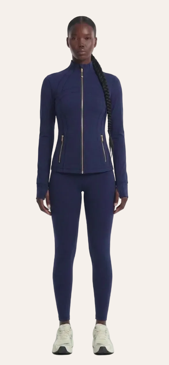 Ensemble sport zippé – Bleu marine
