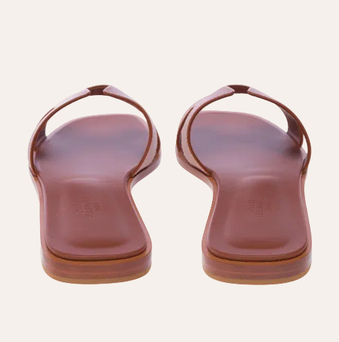 Sandales Plates en Cuir "Oran" – Marron Cognac